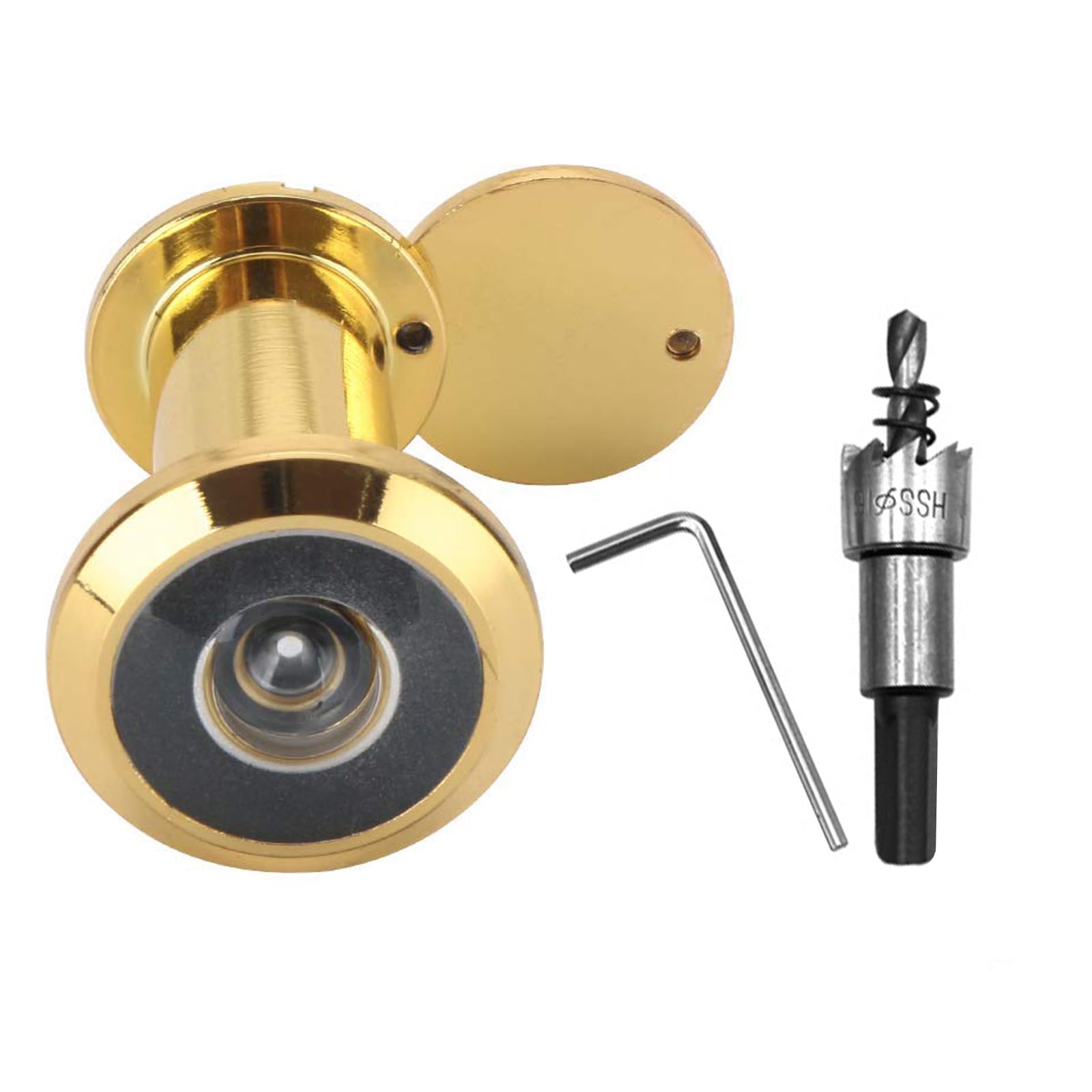 hide　ビブラート　オーバードライブ Door Viewer with 16mm Drill Bit, Solid Brass Peephole 200-degree